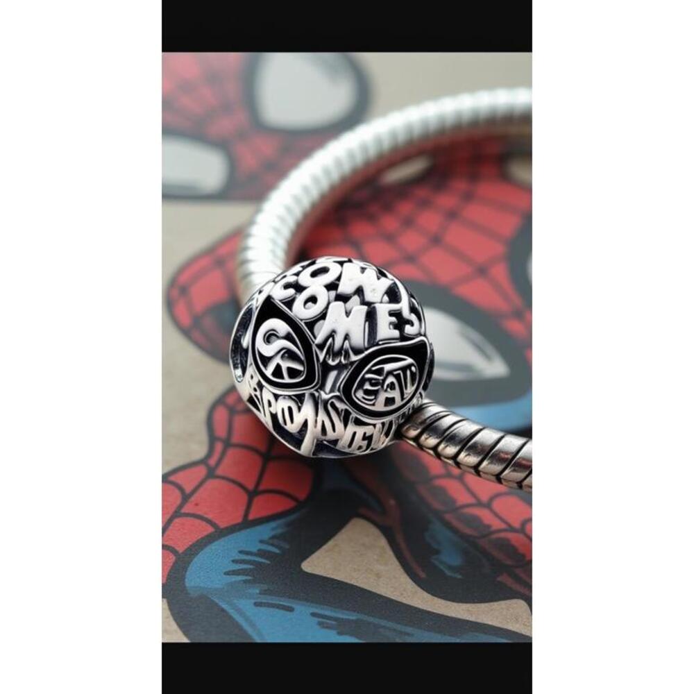 Pandora Style Marvel Spider-Man Mask Charm